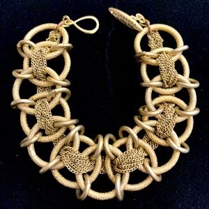 Laundry by Shelli Segal Stardust Modern Link Antiqued Gold Bracelet